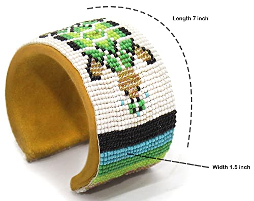 Handmade Green Beaded Native American Jewelry Set