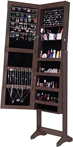VIP Jewelry Armoire with Mirror and Storage Shelf
