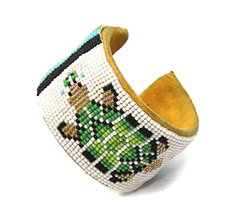 Handmade Green Beaded Native American Jewelry Set