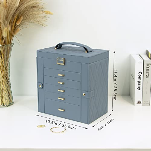 KAMIER 6-Layer Large Jewelry Organizer Box for Women