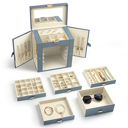KAMIER 6-Layer Large Jewelry Organizer Box for Women