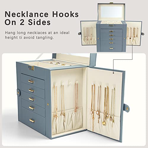 KAMIER 6-Layer Large Jewelry Organizer Box for Women