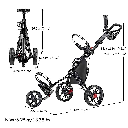 Caddytek CaddyLite 11.5 V3 Push Cart - VIP Golf Cart