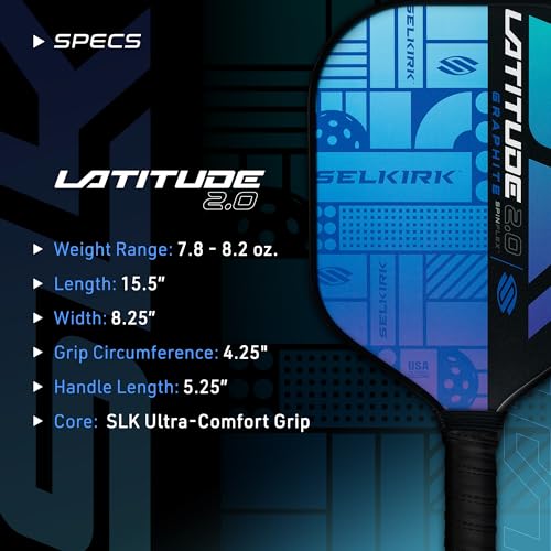 SLK Latitude 2.0 VIP Pickleball Paddle Performance Control