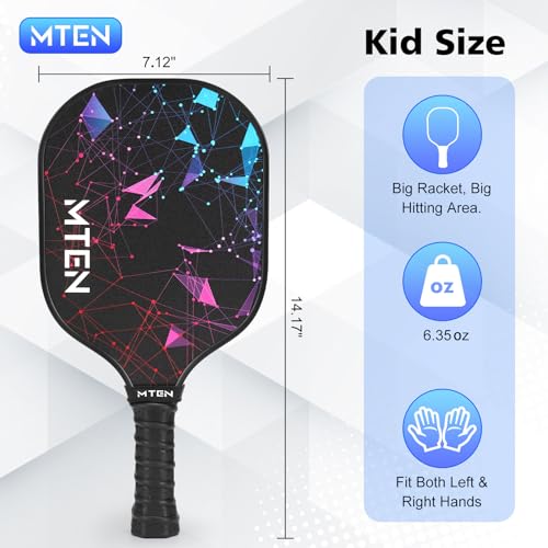 Kids Fiberglass Pickleball Paddle Set with Bag