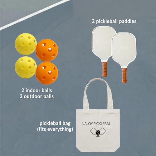 Naloy Pickleball Paddles Set with Tote Bag