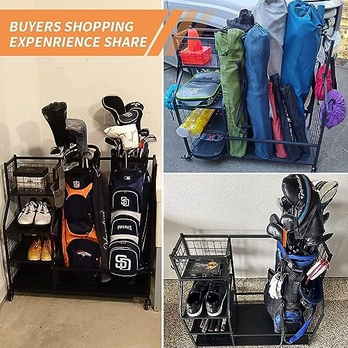 AILRINNI Extra Large Golf Bag Storage Stand with Wheels