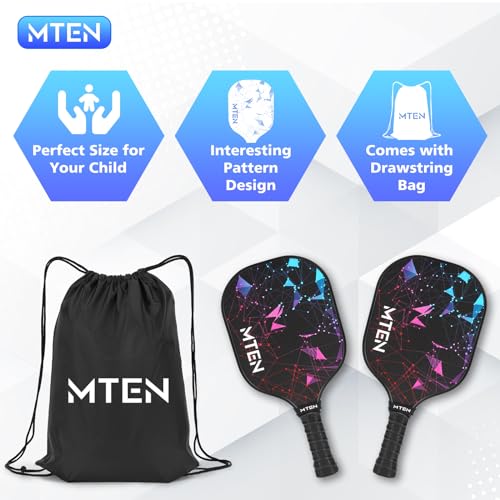 Kids Fiberglass Pickleball Paddle Set with Bag