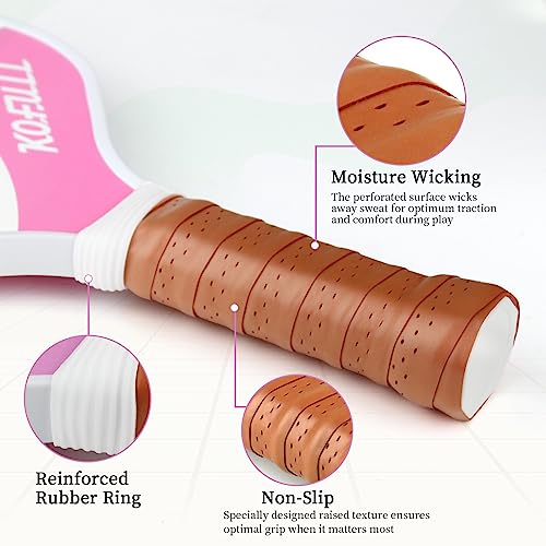 KOFULL Fiberglass Pickleball Paddles Set with Balls & Bag