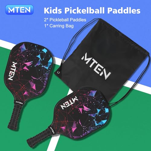 Kids Fiberglass Pickleball Paddle Set with Bag