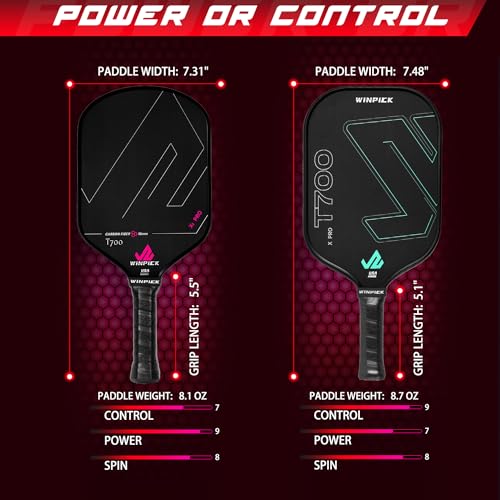 WINPICK Carbon Fiber Pickleball Paddle with Non-Slip Grip