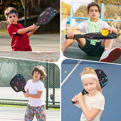 Kids Fiberglass Pickleball Paddle Set with Bag