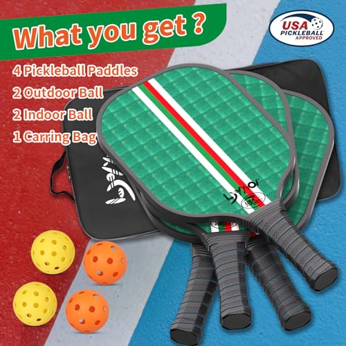 USAPA Approved Lightweight Pickleball Paddles Set with Accessories