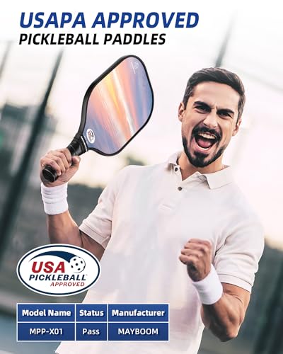 MayBoom USAPA Approved Fiberglass Pickleball Paddle Set (2)