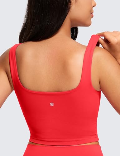Deep Red Square Neck Longline Sports Bra VIP Shop