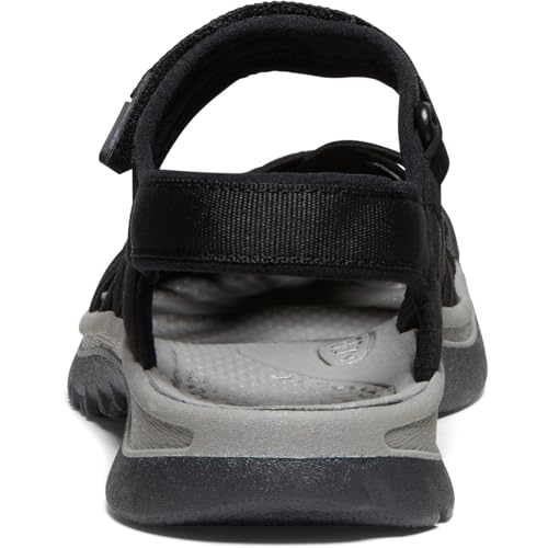 VIP Women's Rose Closed Toe Sandal, Black/Gray, Size 9