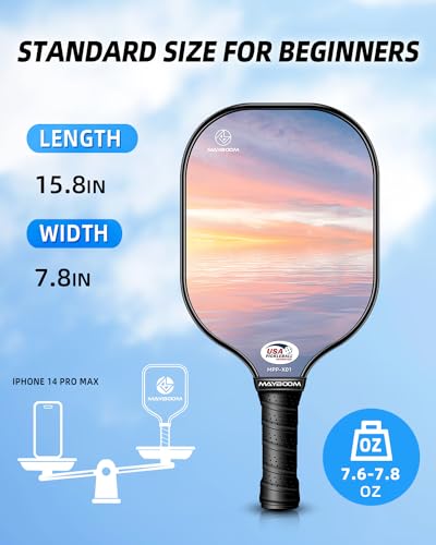 MayBoom USAPA Approved Fiberglass Pickleball Paddle Set (2)