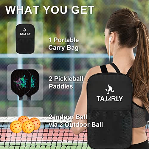 Ultra Lightweight Graphite Pickleball Paddles Set with Balls