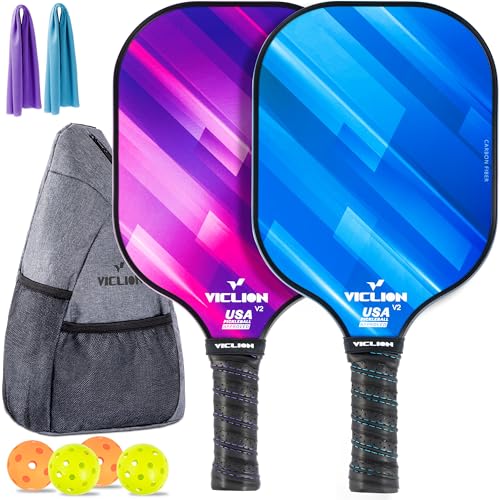 USAPA Approved Carbon Fiber Pickleball Paddles Set