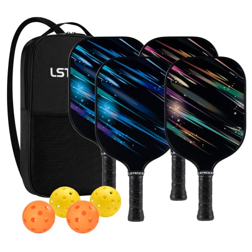 Pickleball Set with 4 Paddles, 4 Balls & Carry Bag