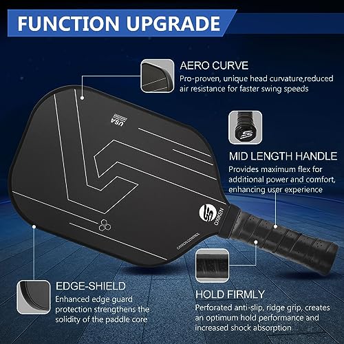 Luxury Pickleball Paddles, USAPA Approved, Carbon Fiber Surface