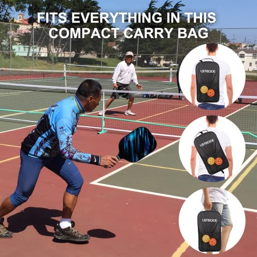 Pickleball Set with 4 Paddles, 4 Balls & Carry Bag