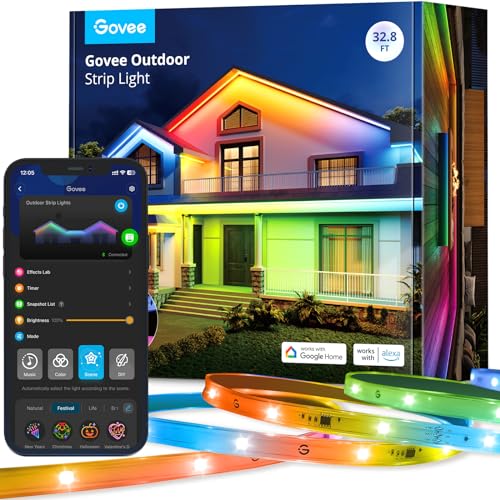 32.8ft Smart Outdoor LED Strip Lights with Alexa