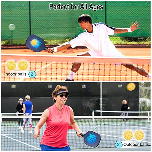 Graphite Pickleball Paddles Set with 4 Racquets