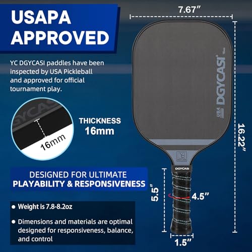 VIP Pickleball Paddle Set: YC DGYCASI 16mm, USAPA Approved