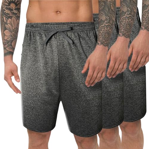 Men's Athletic Workout Gym Shorts with Zipper Pockets