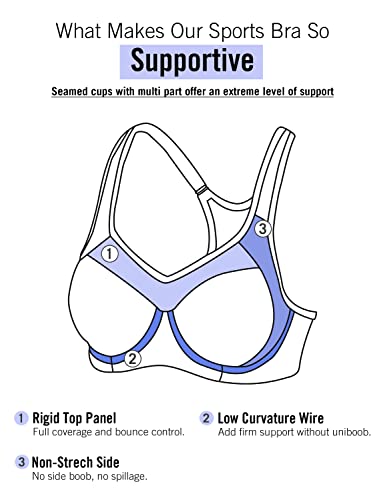 SYROKAN Women's High Impact Racerback Sports Bra - Dark Flower 38DD