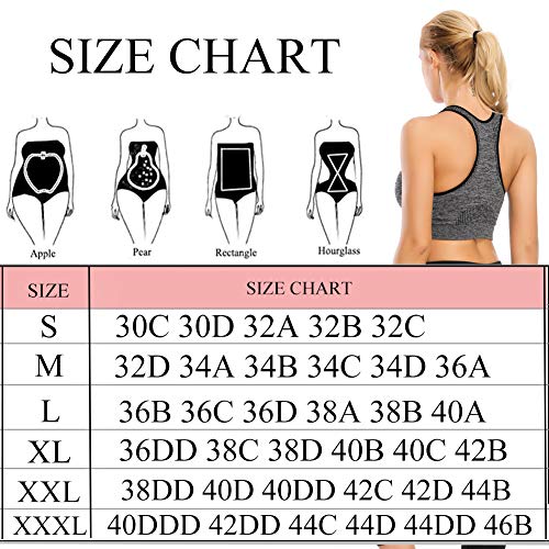TOBWIZU Racerback Sports Bra: Size & Color Options