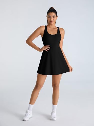 IFFEI Women's VIP Black Tennis Dress with Built in Bra