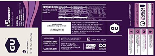 GU Energy Gel, Jet Blackberry Flavor, 24 Pack VIP