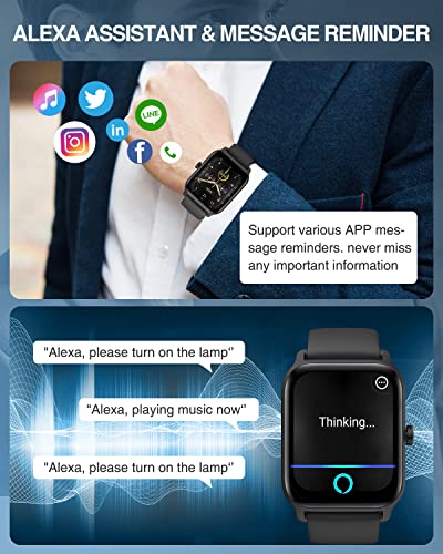 Bluetooth Smart Watch with Alexa for Android iOS