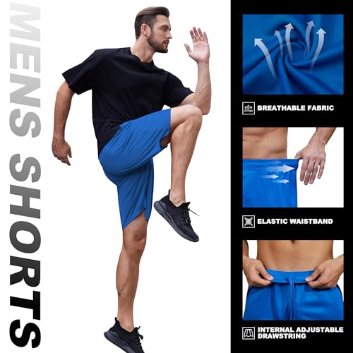 MLYENX Men's Athletic Workout Shorts with Pockets