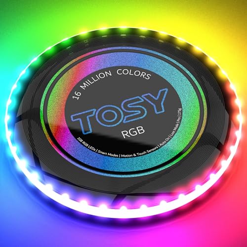 TOSY Flying Disc - Colorful LED Lights, Rechargeable 175g