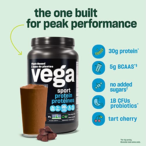 Vega Sport Protein Vegan Powder, Peanut Butter, 45 Servings