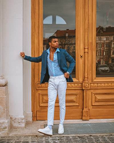 PJ PAUL JONES Men's Grid-Blue Blazer Sport Coat