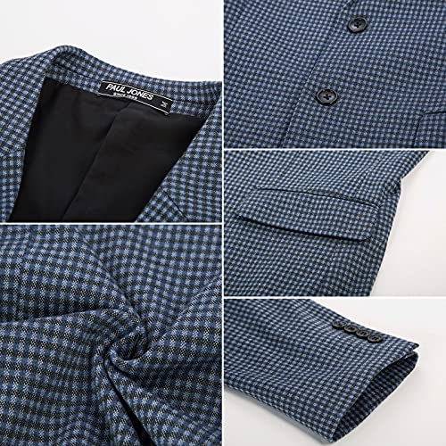 PJ PAUL JONES Men's Grid-Blue Blazer Sport Coat