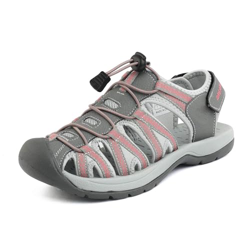 DREAM PAIRS Women's Closed Toe Hiking Sandals, Size 7