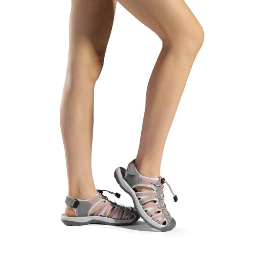 DREAM PAIRS Women's Closed Toe Hiking Sandals, Size 7