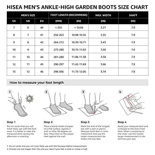 HISEA Men's Camo Ankle Rain Boots for Garden