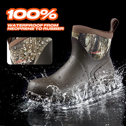 HISEA Men's Camo Ankle Rain Boots for Garden