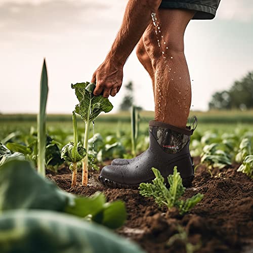 HISEA Men's Camo Ankle Rain Boots for Garden