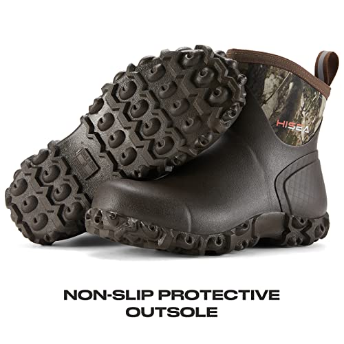 HISEA Men's Camo Ankle Rain Boots for Garden