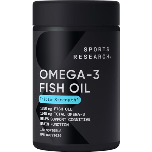 Triple Strength Omega 3 Fish Oil Capsules 180ct