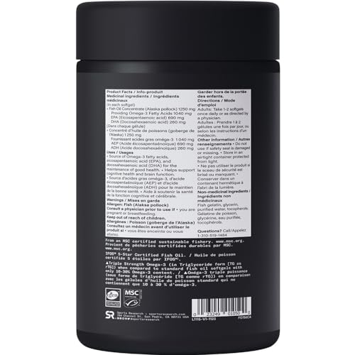 Triple Strength Omega 3 Fish Oil Capsules 180ct