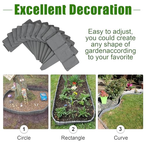VIP Garden Edging Border Set, Gray Stone Effect