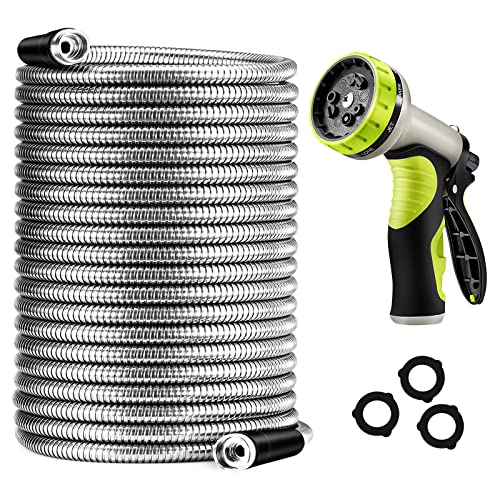 VIP Metal Garden Hose 100ft with 10 Spray Functions